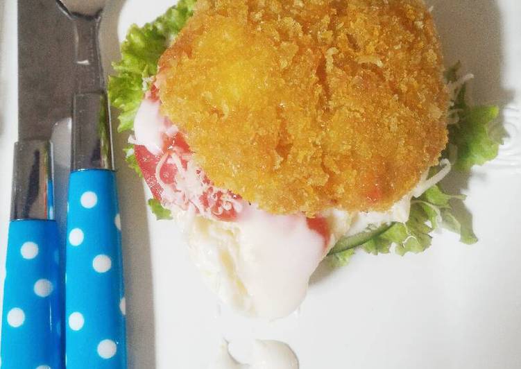 resep Patty fish crispy burger