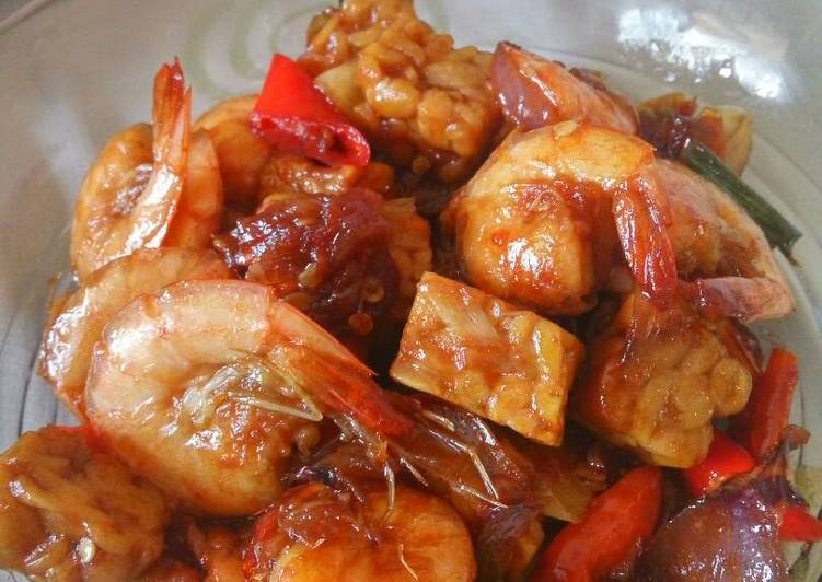 Resep Tumis Udang Tempe Maknyusss By Dinok Dwi