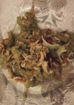 Tumis pare dan udang ebi