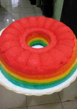 Bolu Kukus Rainbow Cake