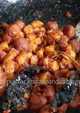 Sambal Goreng Kentang dengan Bola-Bola Daging #kitaberbagi