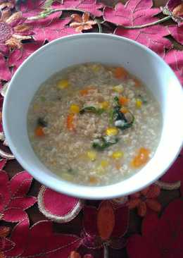 Oatmeal sayur (bayam wortel jagung)