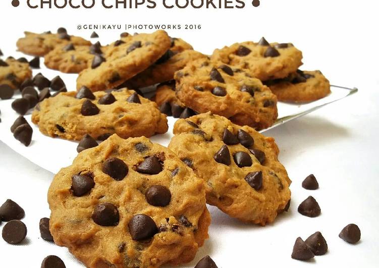 bahan dan cara membuat Choco chips cookies