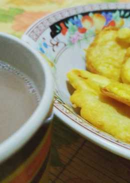 Goreng ubi cileumbu+wedang susu jahe