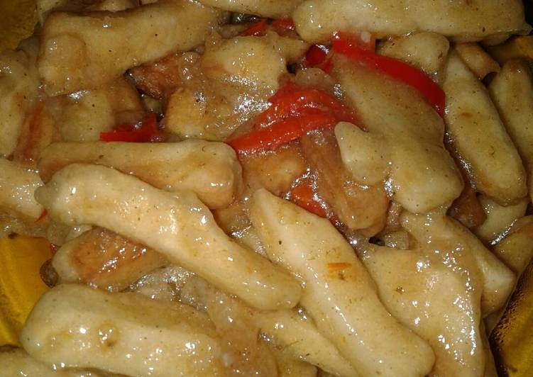 resep masakan Ubi Goreng Krispi Saos Pedas