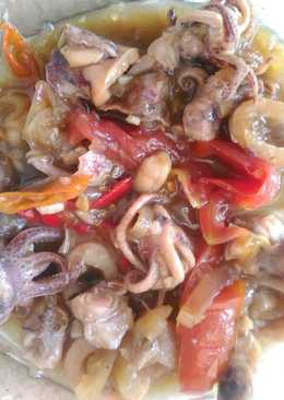 Cumi saus tiram pedas