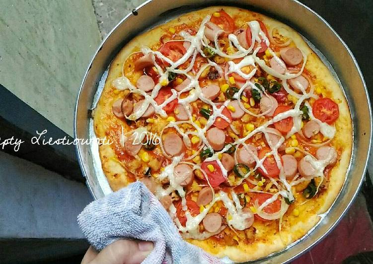 gambar untuk resep makanan Pizza for Chicken Lover (Killer Soft Bread dough) ANTI GAGAL