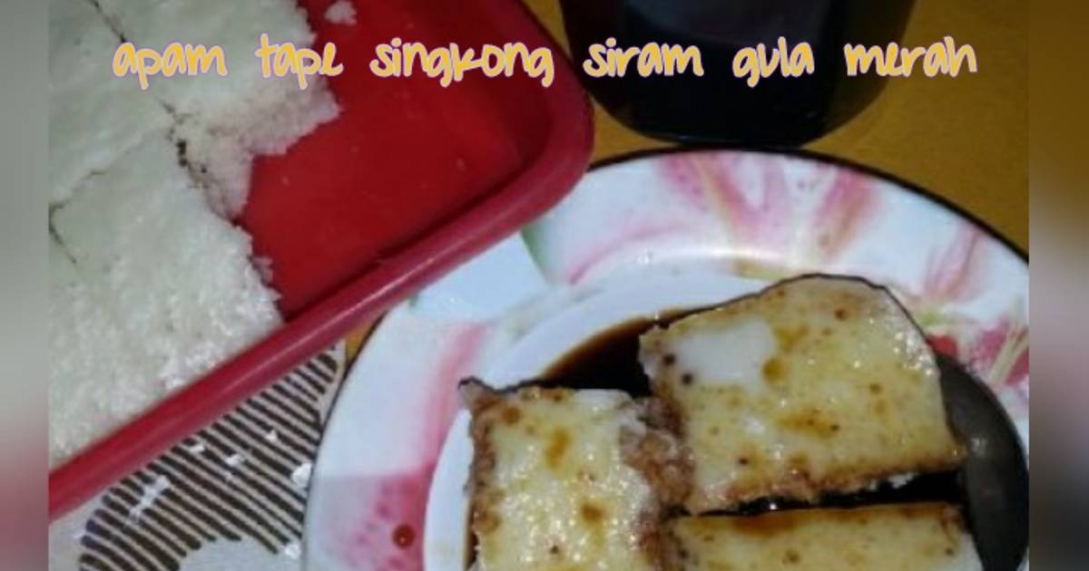 Resep apem tape singkong siram gula merah