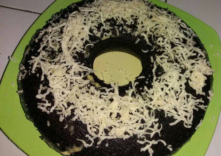 cara membuat Bolu Ketan Hitam Kukus