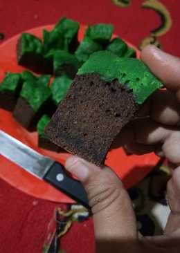 Bolu pandan coklat kukus simpel