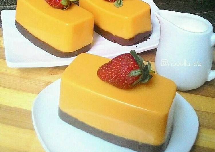 resep lengkap untuk Puding Labu Kuning Lapis Coklat