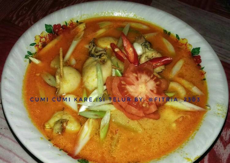 resep masakan Cumi-cumi bumbu kare isi telur