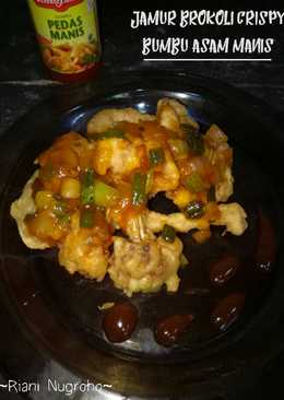 Jamur & Brokoli Krispy (Bumbu asam pedas manis)