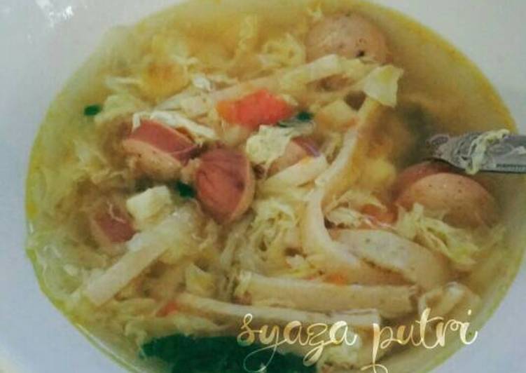 Resep Sup Telur Daging (kuah extra pedas) Oleh Syaza Putri