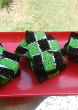 Brownis kukus kotak pandan coklat
