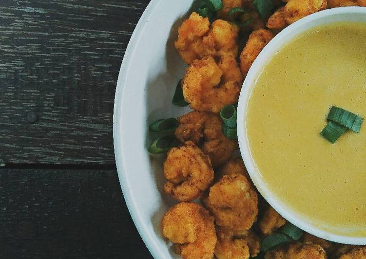 bahan dan cara membuat Salted egg sauce (fried shrimp)