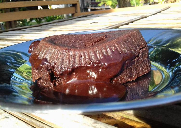 resep masakan Choco lava cake (no mikser no oven,pke putih telur)