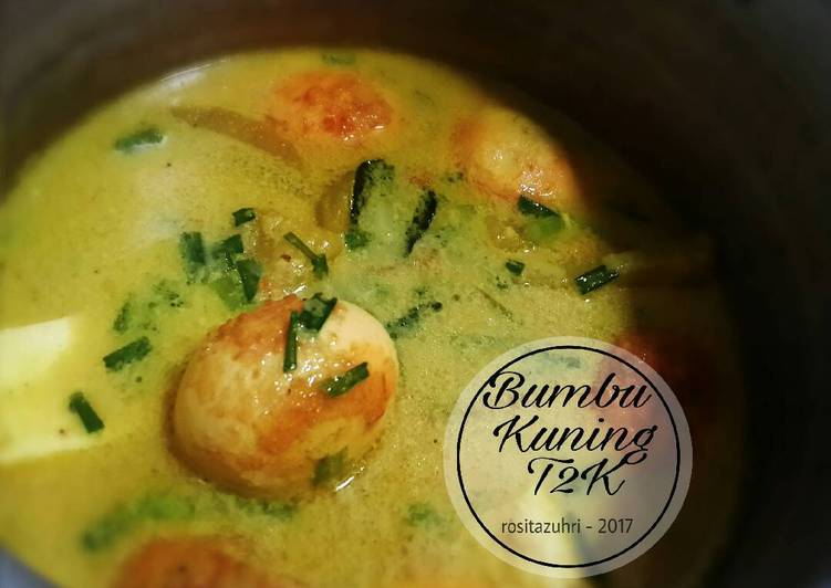 resep makanan Telur, Tahu, Kentang (T2K) Bumbu Kuning Santan