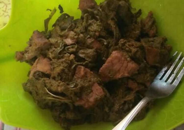 gambar untuk cara membuat Rendang Daging dan Daun Singkong