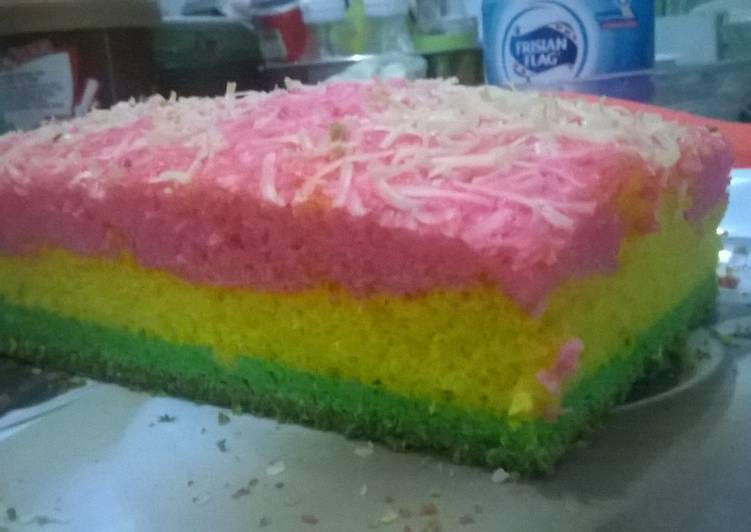 resep lengkap untuk Rainbow cake keju panggang