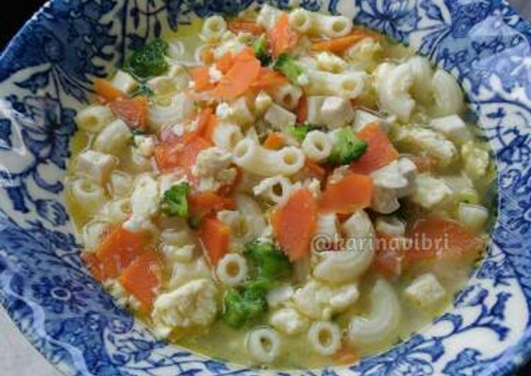 cara membuat Soup Macaroni Sayur (Mpasi - 1y+)