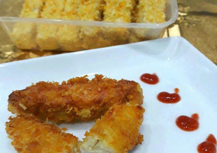 cara membuat Nugget Ayam keju