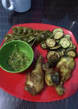 Ayam terong pete goreng sambel ijo