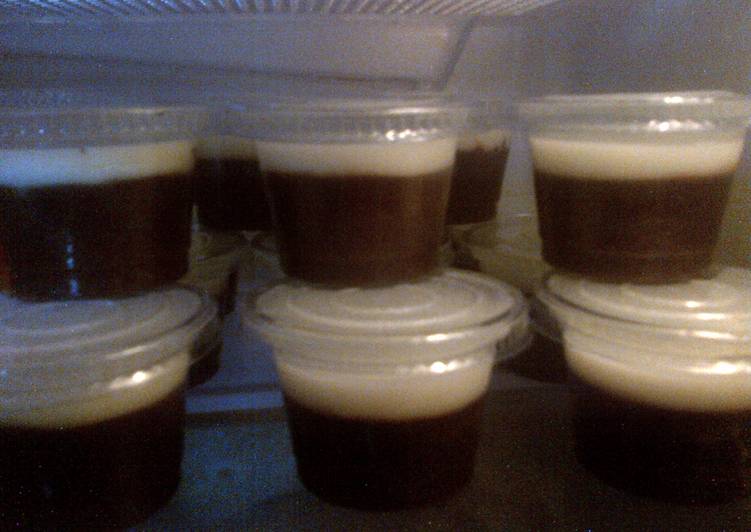 resep masakan Pudding coklat vla vanilla (simple)