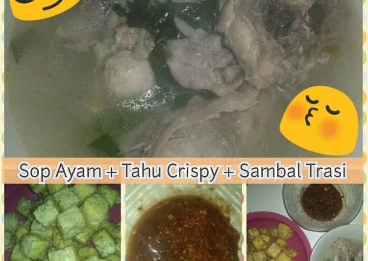 Resep "Berbagi Rahmat" - Sop Ayam + Tahu Crispy + Sambal Terasi Top
Kiriman dari Nathalia Henderina Kristiawan