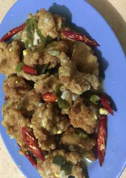 Ayam tepung saus lemon madu