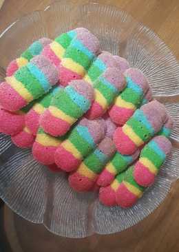 Kue Lidah Kucing Rainbow lebaran