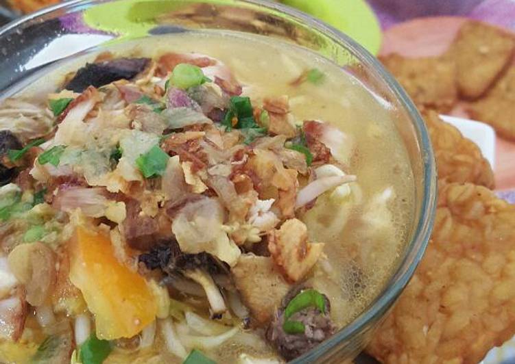 bahan dan cara membuat Soto ayam seger