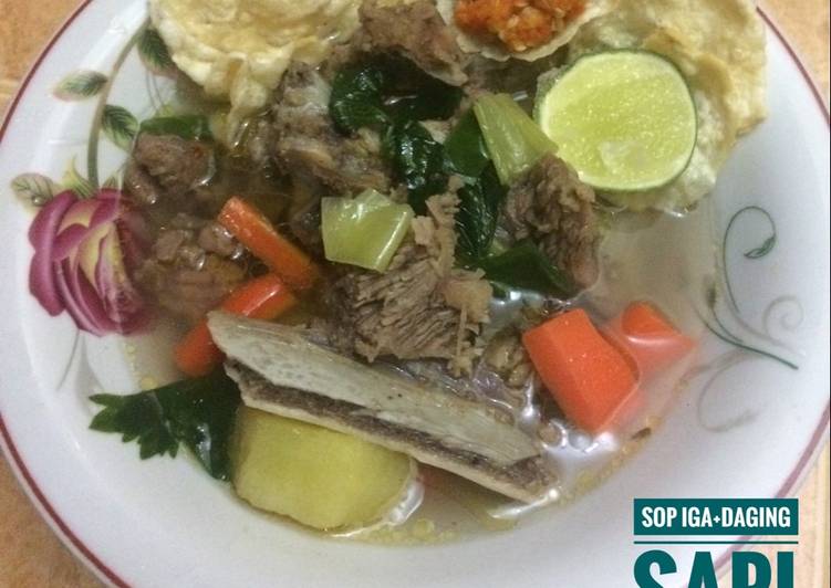 gambar untuk resep makanan Sop iga sapi dan daging tanpa minyak