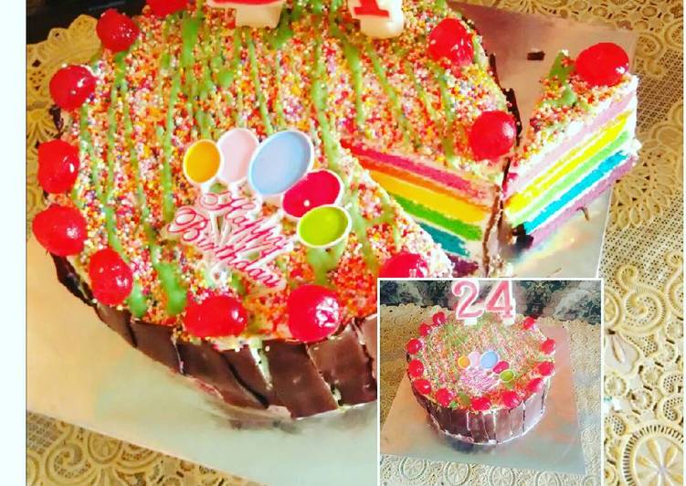 gambar untuk resep Tart Rainbow cake