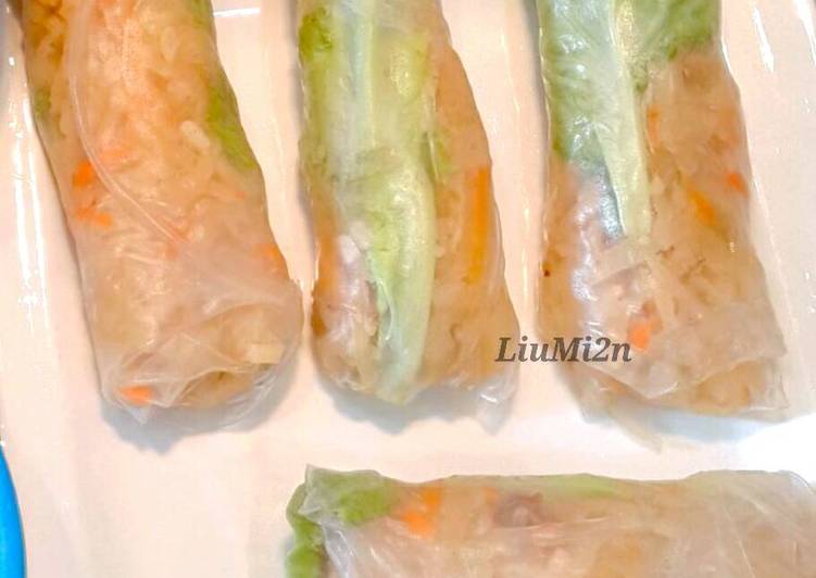 gambar untuk resep makanan Spring Roll simple isi bengkuang ebi /choipan rice paper