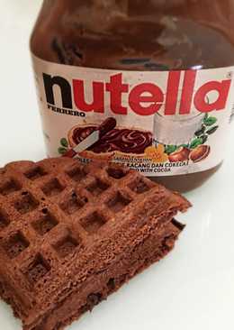 Waffle coklat crispy with Nutella 