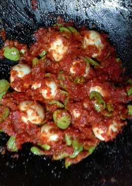 Balado telor puyuh&pete