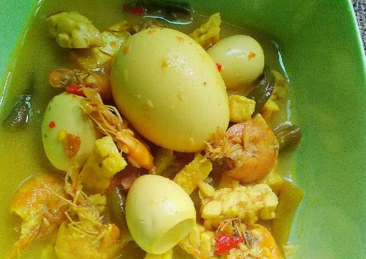 resep lengkap untuk Gulai Udang Telur Tahu Tempe??????