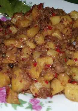 Kentang daging cincang (Sahur tetap diet)