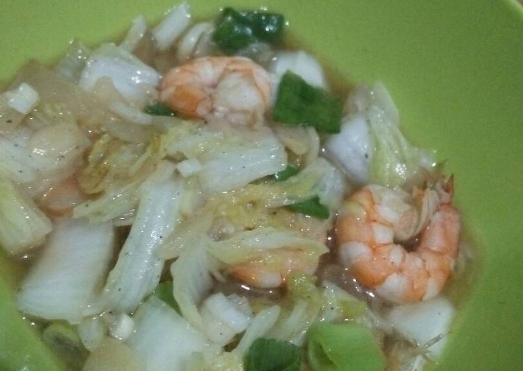 cara membuat Oseng sawi udang