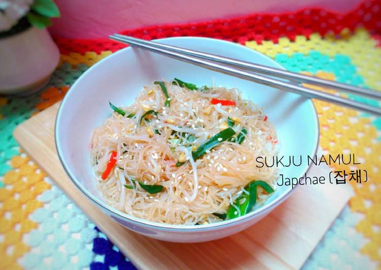 Resep Sukju Namul Japchae (mung bean sprouts japchae) Dari Dish by Ifah