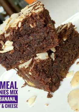 Oatmeal Brownies with banana, carrot & cheese