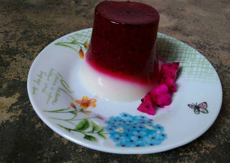 gambar untuk resep makanan Agar-agar buah naga susu