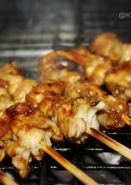 Sate Jamur Tiram + bumbu kacang