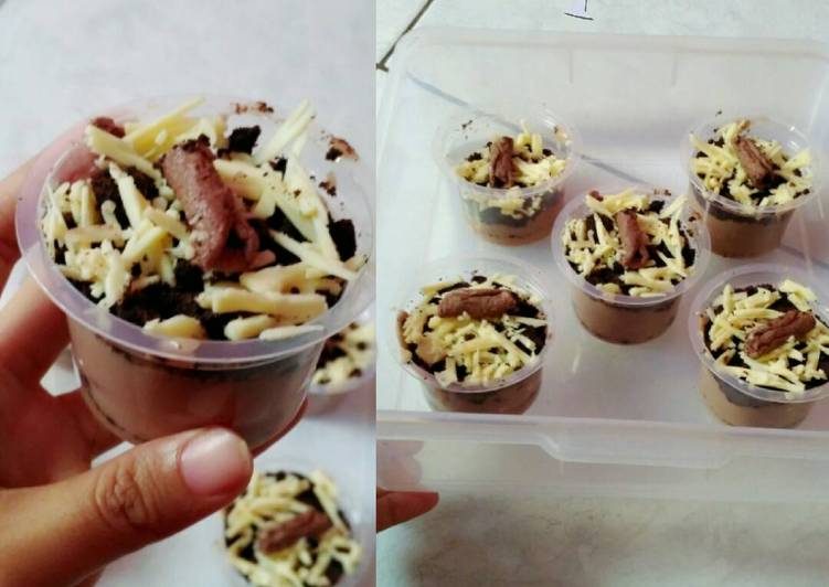 cara membuat Cheese mix banana cake Cup lumer