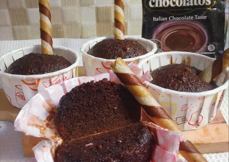 gambar untuk cara membuat Bolu kukus chocolatos no mixer no oven