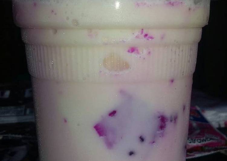 cara membuat Dancow with Dragon fruit n chesee