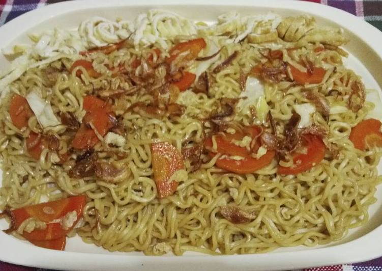 resep lengkap untuk Mie goreng homemade, enak, mudah dan sehat