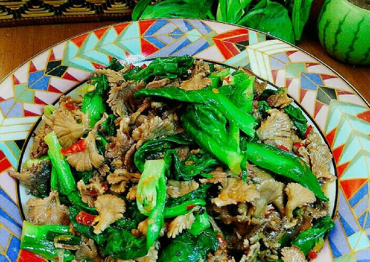 Resep Baby Kol Jamur Gerigit Tumis Terasi