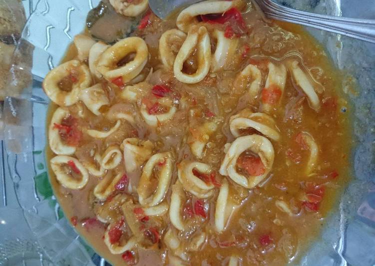 Resep Cumi saos padang extra hott